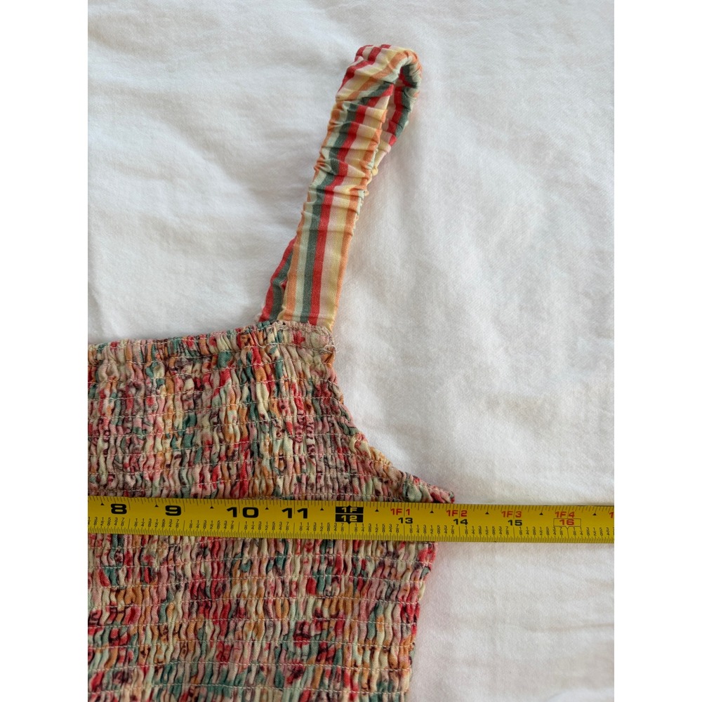 Marine Layer Selene Maxi Dress M Superbloom Floral Tencel Linen Smocked Boho - Picture 7 of 12